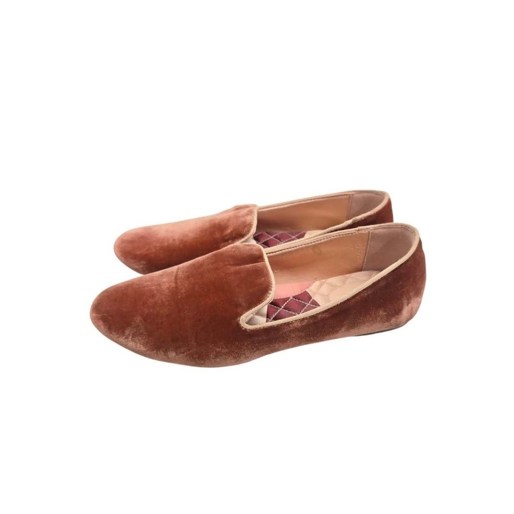 Birdies The Starling Velvet Loafers Rust Terra Cotta Smoking Slippers Womens 9.5 - Picture 3 of 15